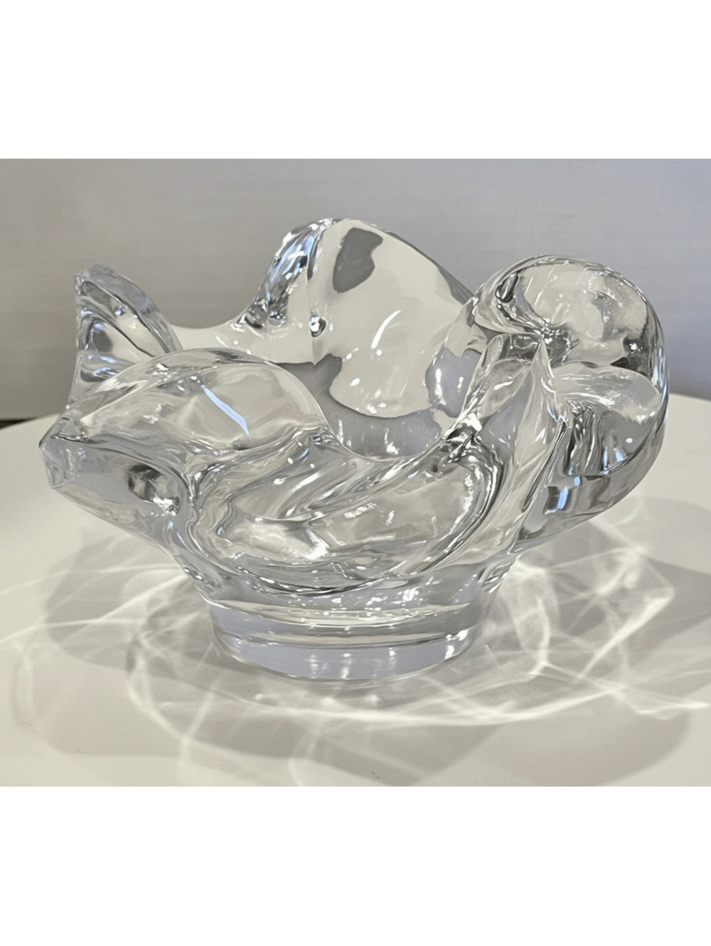 Vtg Lalique Isere Retired Swirl Small Bowl 7” W By 4” T